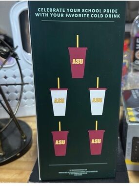 ASU Tumbler 5 Set Graphic - Maroon and White